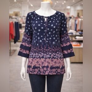 Style & Co. Navy Floral Top women’s top